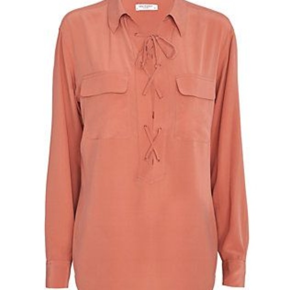 Equipment Lace Up Knox Blouse. - Picture 2 of 8